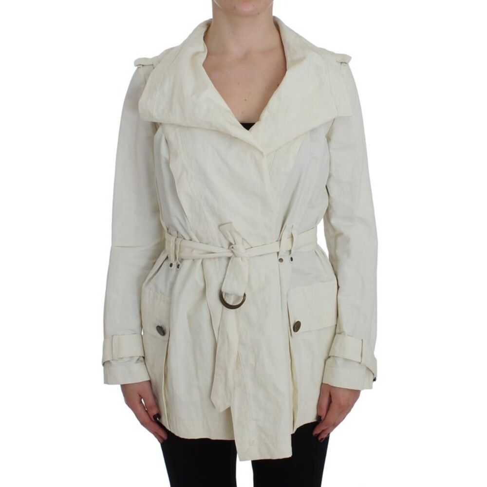 PLEIN SUD White Trench Coat Women's Jacket